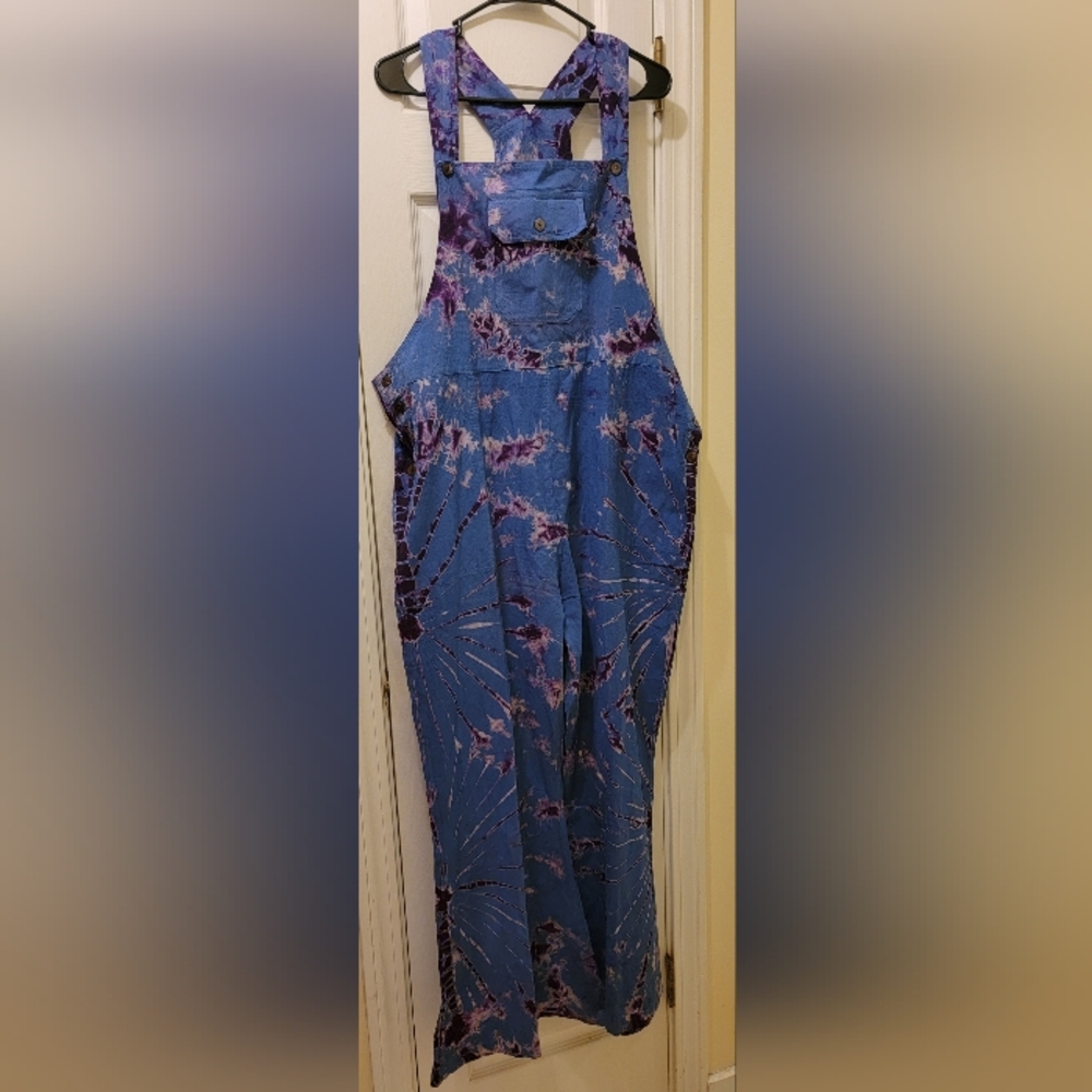 KARMA NEPAL CRAFTS L/XL Handmade craftsmanship and comfort.  Tie Dye Jumpsuit. - Picture 2 of 11